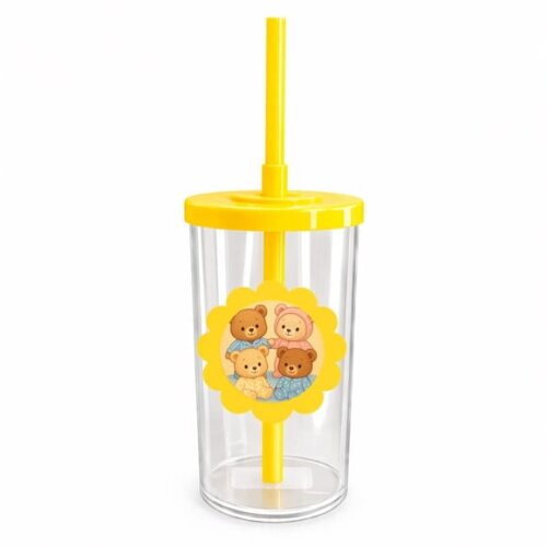 Copo Short Drink Flor Personalizado Ursinhos de Pijama
