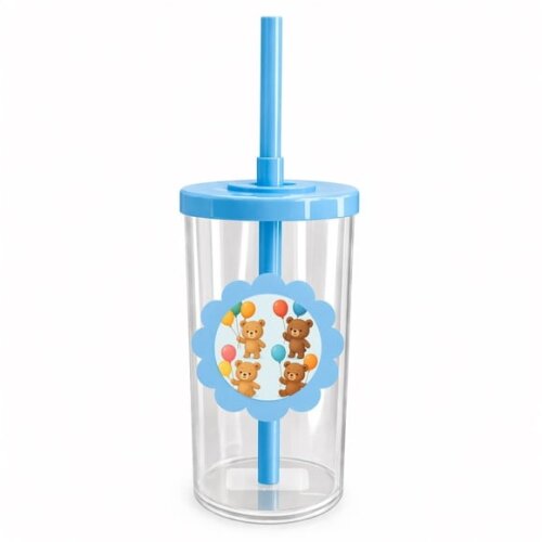 Copo Short Drink Flor Personalizado Ursinhos com Balões