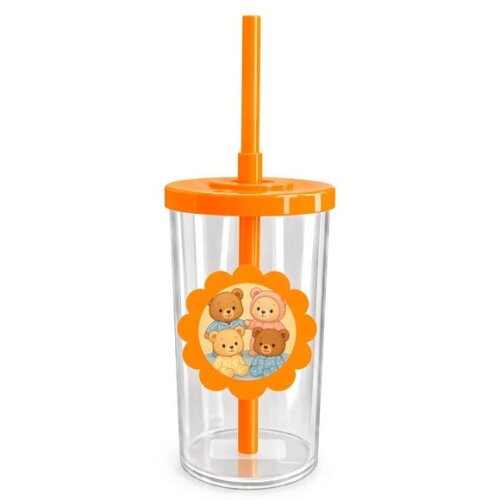 Copo Short Drink Flor Personalizado Ursinhos de Pijama