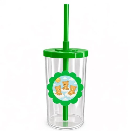 Copo Short Drink Flor Personalizado Ursinhos na Nuvem