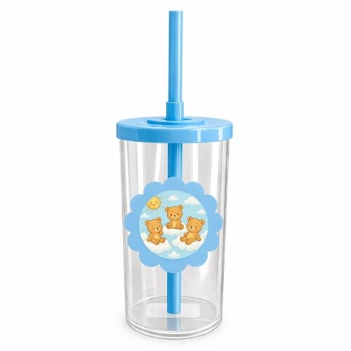 Copo Short Drink Flor Personalizado Ursinhos na Nuvem