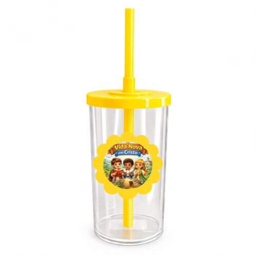 Copo Short Drink Flor Personalizado Vida Nova em Cristo