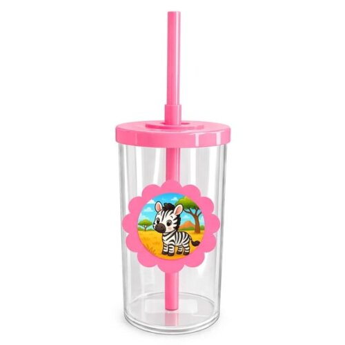 Copo Short Drink Flor Personalizado Zebra Baby