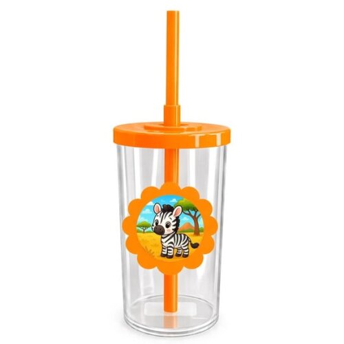 Copo Short Drink Flor Personalizado Zebra Baby