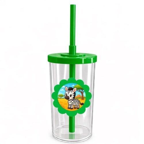 Copo Short Drink Flor Personalizado Zebra Baby