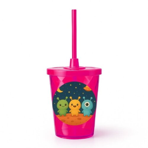 Copo Twister Personalizado 300ml Alienígenas Fofos
