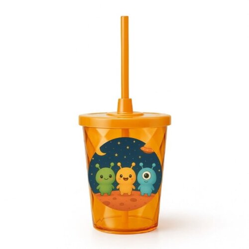 Copo Twister Personalizado 300ml Alienígenas Fofos