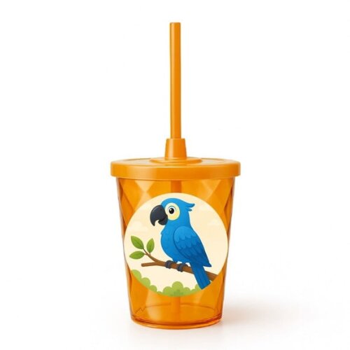 Copo Twister Personalizado 300ml Arara Azul