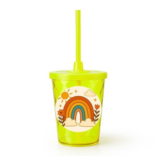 Copo Twister Personalizado 300ml Arco-íris Boho