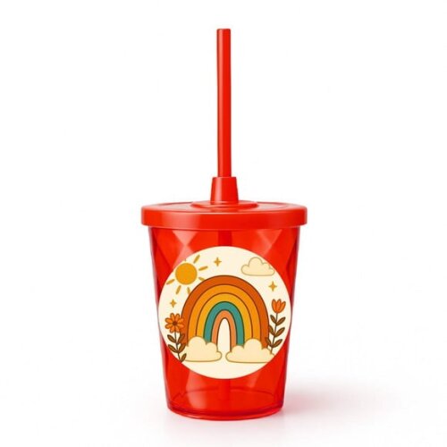 Copo Twister Personalizado 300ml Arco-íris Boho