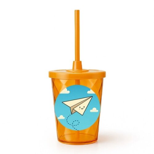 Copo Twister Personalizado 300ml Aviãozinho de Papel