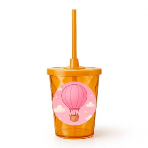 Copo Twister Personalizado 300ml Balão de Ar Rosa