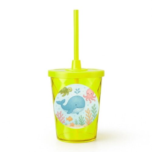 Copo Twister Personalizado 300ml Baleia Aquarela