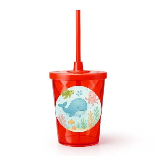 Copo Twister Personalizado 300ml Baleia Aquarela