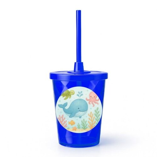 Copo Twister Personalizado 300ml Baleia Aquarela