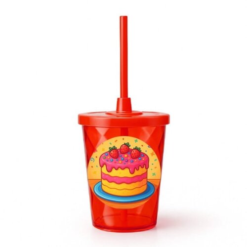 Copo Twister Personalizado 300ml Bolo Confeitado