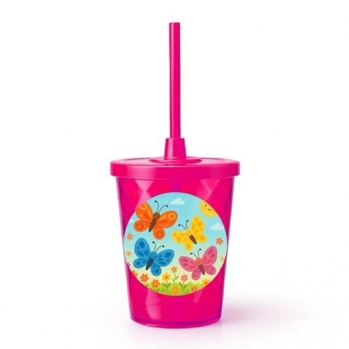 Copo Twister Personalizado 300ml Borboletas
