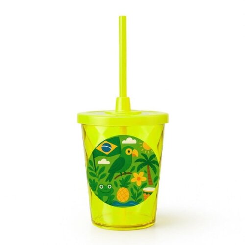 Copo Twister Personalizado 300ml Brasil Verde Amarelo