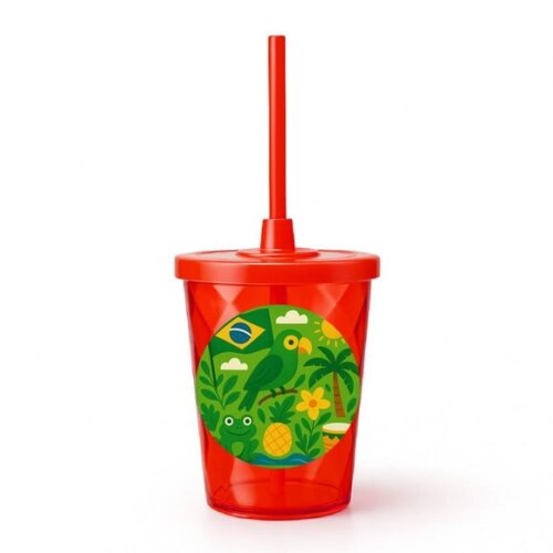 Copo Twister Personalizado 300ml Brasil Verde Amarelo