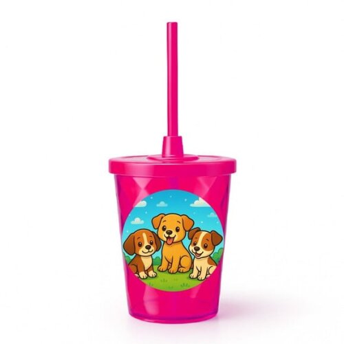 Copo Twister Personalizado 300ml Cachorrinhos