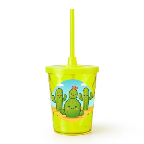 Copo Twister Personalizado 300ml Cactos Fofos