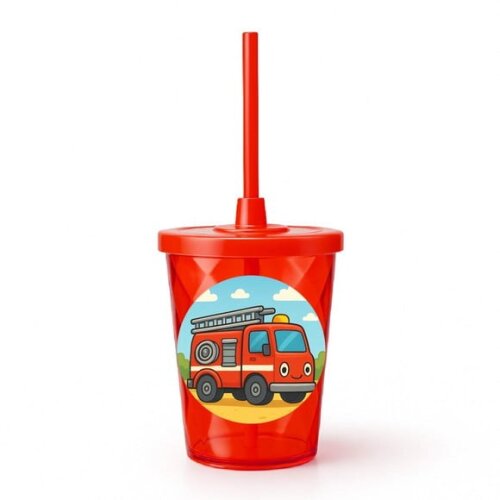 Copo Twister Personalizado 300ml Caminhão de Bombeiro