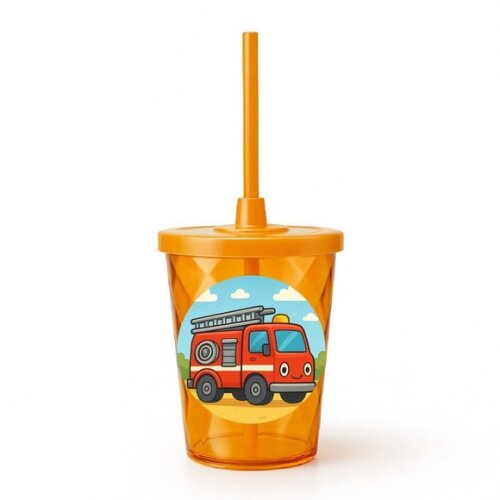 Copo Twister Personalizado 300ml Caminhão de Bombeiro