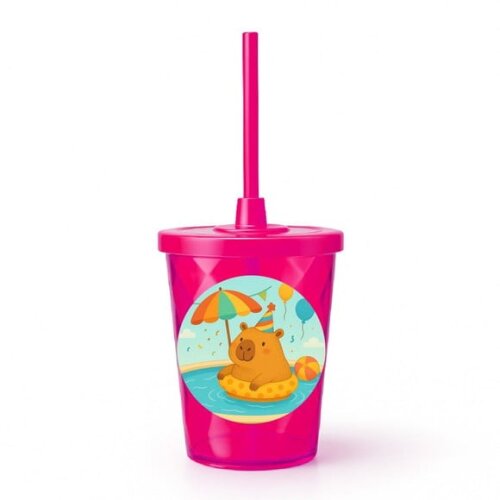 Copo Twister Personalizado 300ml Capivara Pool Party