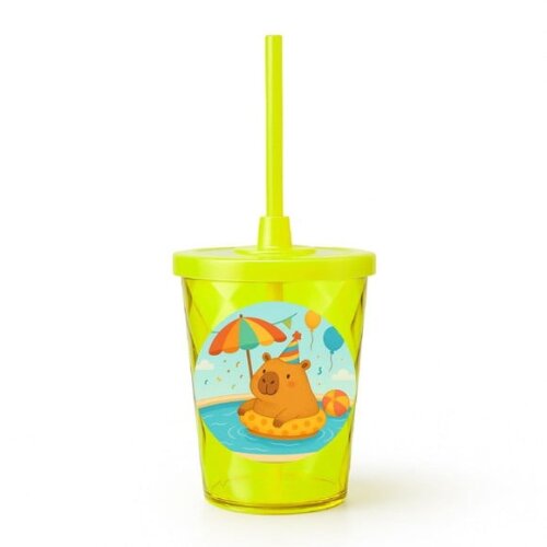 Copo Twister Personalizado 300ml Capivara Pool Party