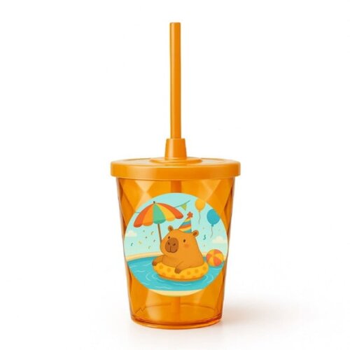 Copo Twister Personalizado 300ml Capivara Pool Party