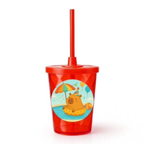Copo Twister Personalizado 300ml Capivara Pool Party