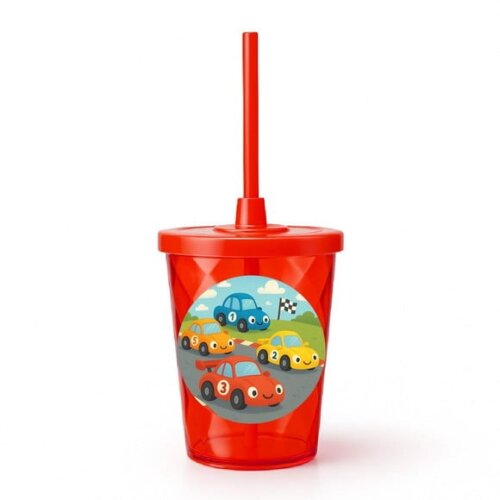 Copo Twister Personalizado 300ml Carros de Corridas