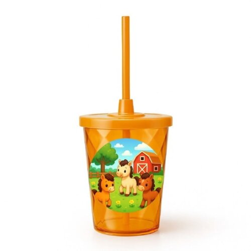 Copo Twister Personalizado 300ml Cavalinhos