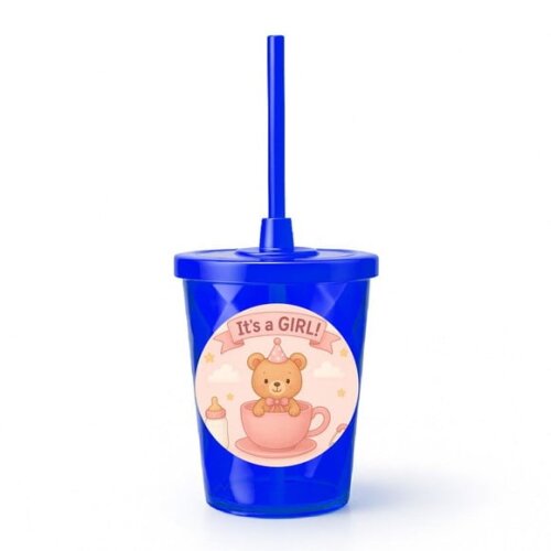 Copo Twister Personalizado 300ml Chá de Bebê Menina