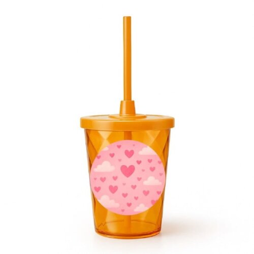 Copo Twister Personalizado 300ml Céu Rosa