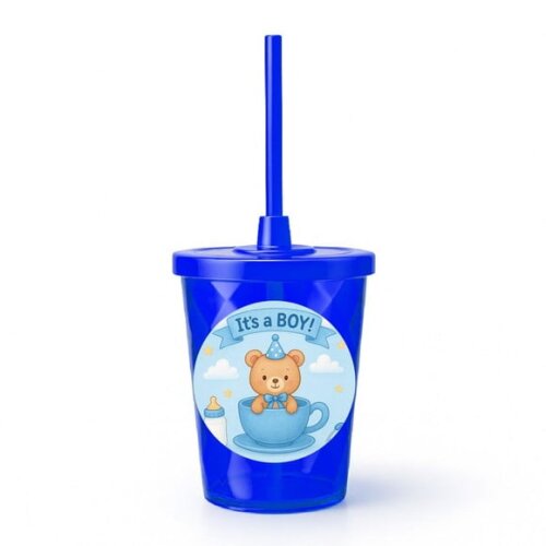 Copo Twister Personalizado 300ml Chá de Bebê Menino