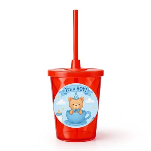 Copo Twister Personalizado 300ml Chá de Bebê Menino