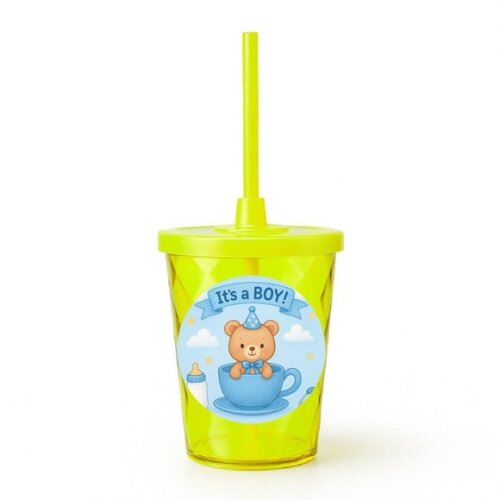 Copo Twister Personalizado 300ml Chá de Bebê Menino