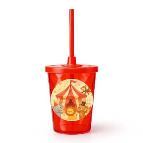 Copo Twister Personalizado 300ml Circo Aquarela