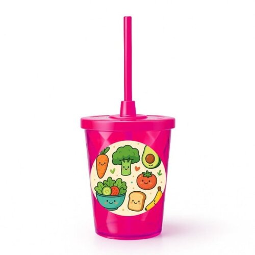 Copo Twister Personalizado 300ml Comidinhas Saudáveis