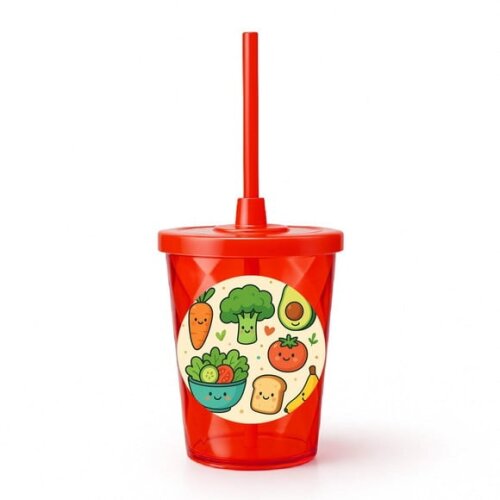 Copo Twister Personalizado 300ml Comidinhas Saudáveis