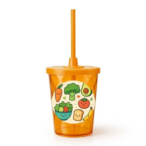 Copo Twister Personalizado 300ml Comidinhas Saudáveis