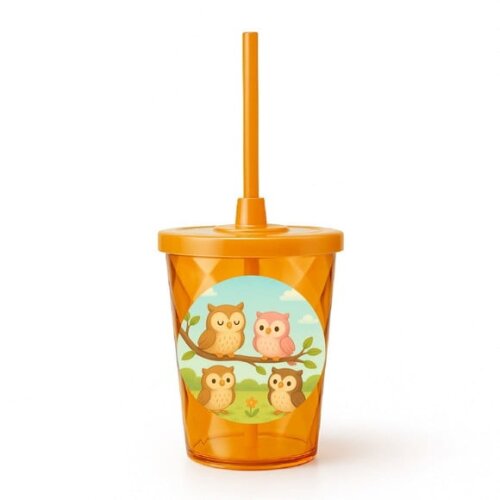 Copo Twister Personalizado 300ml Corujinhas