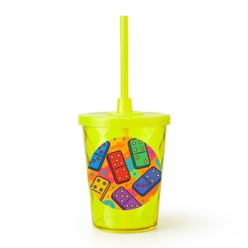 Copo Twister Personalizado 300ml Dominós Coloridos