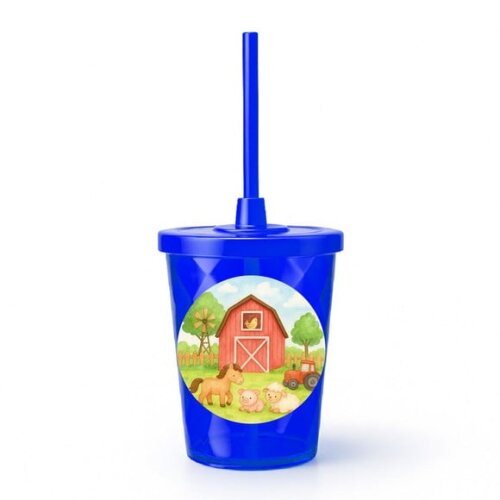 Copo Twister Personalizado 300ml Fazendinha Aquarela