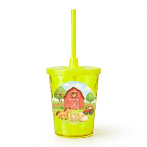 Copo Twister Personalizado 300ml Fazendinha Aquarela