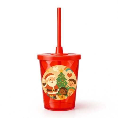 Copo Twister Personalizado 300ml Feliz Natal