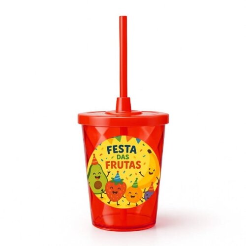 Copo Twister Personalizado 300ml Festa das Frutas