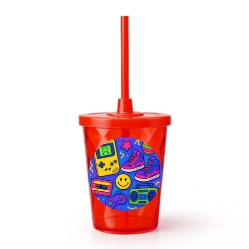 Copo Twister Personalizado 300ml Festa Anos 90