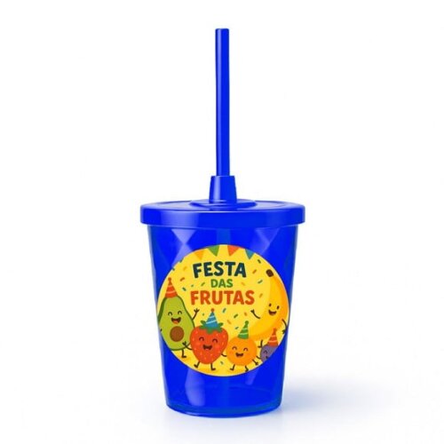 Copo Twister Personalizado 300ml Festa das Frutas